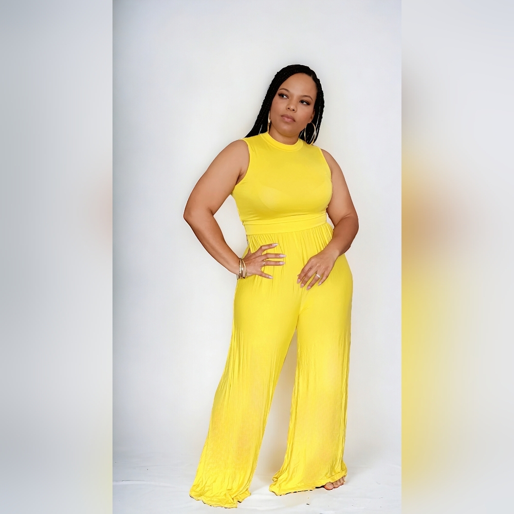 Yellow Sleeveless Jumpsuit